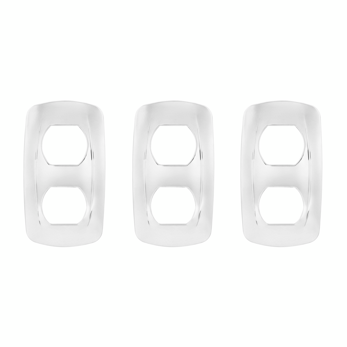 Chrome Plastic Rocker Switch Trims For Australian Kenworth (3-Pack)