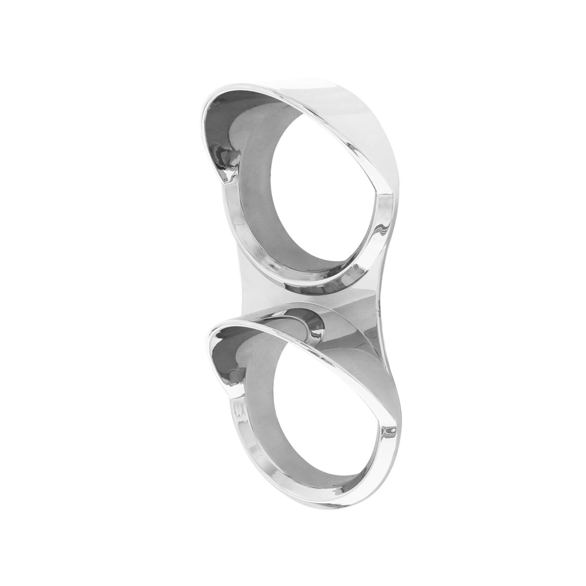 Chrome Small 2-Gauge Bezel With Visor For Mack