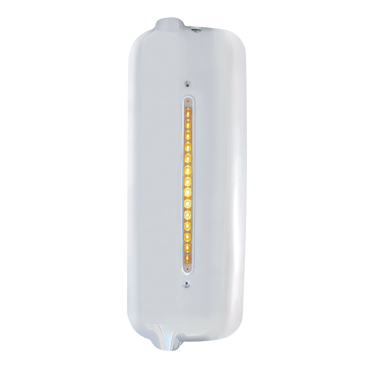 Mirror Cover With 14 LED 12" Light Bar For 2005 & Older Freightliner (Driver) - Amber LED/Clear Lens