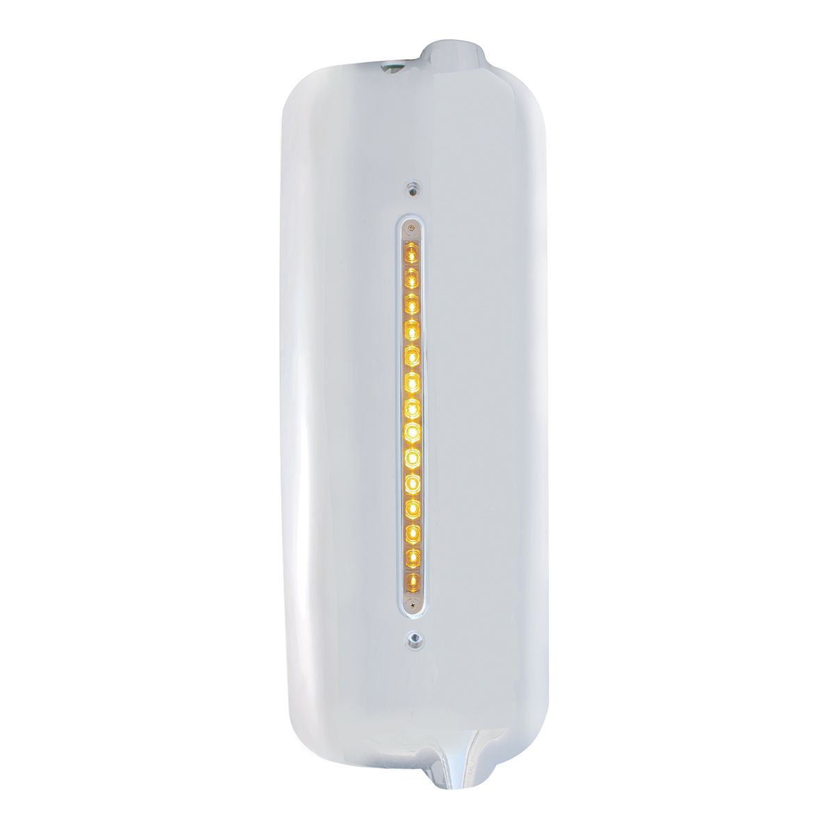 Mirror Cover With 14 LED 12" Light Bar For 2005 & Older Freightliner (Passenger) - Amber LED/Clear L