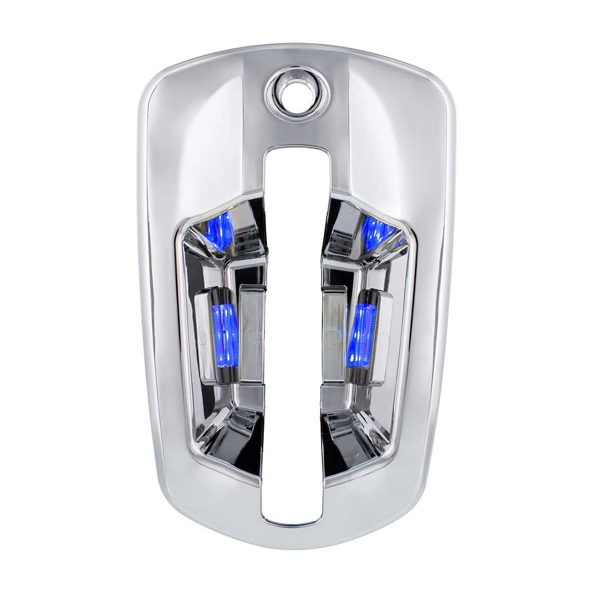 6 LED Chrome Door Handle Cover For 2018-2025 Freightliner Cascadia - Passenger, Blue LED