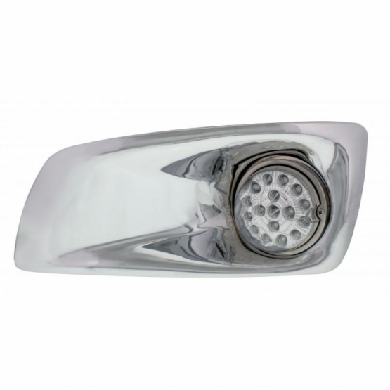 Fog Light Cover With 17 Amber LED Clear Style Reflector Light For 2007-17 KW T660- Driver -Clear Len