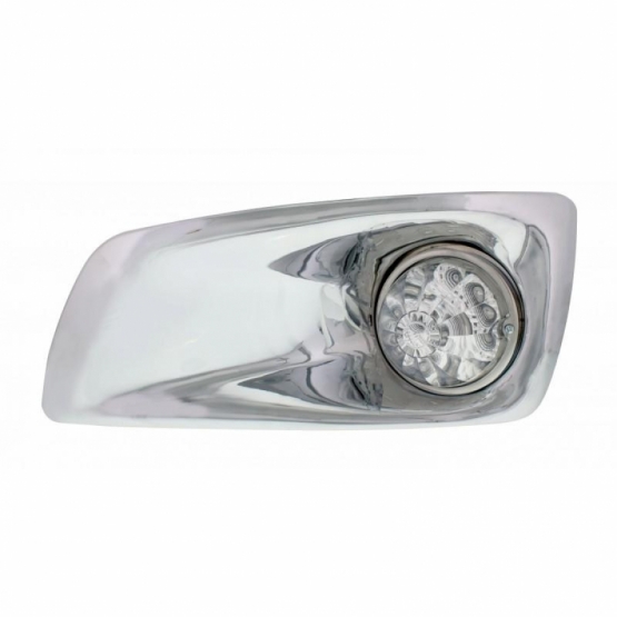 Fog Light Cover With 17 Amber LED Reflector Watermelon Lights For 2007-17 KW T660- Driver -Clear Len