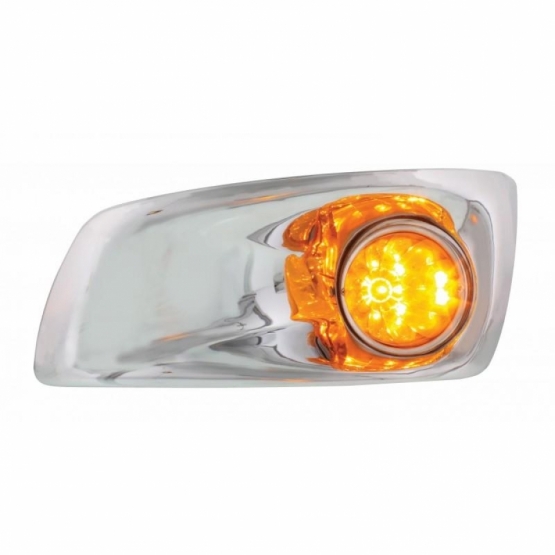 Fog Light Cover With 17 Amber LED Dual Func. Watermelon Light For 2007-17 KW T660- Driver -Amber Len