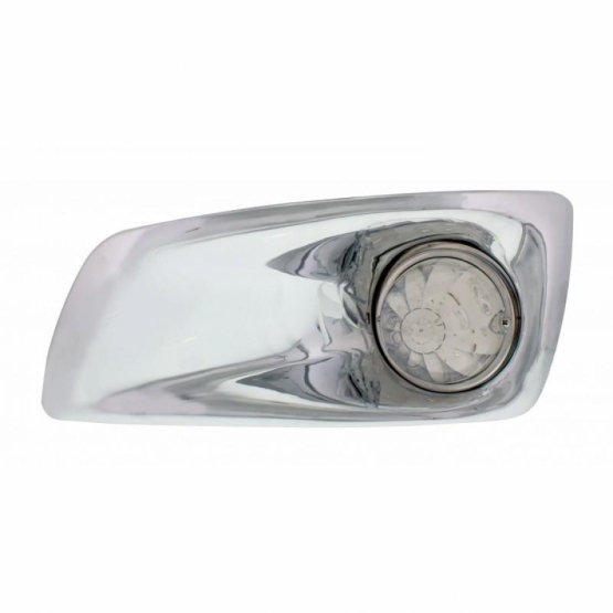 Fog Light Cover With 17 Amber LED Dual Func. Watermelon Light For 2007-17 KW T660- Driver -Clear Len