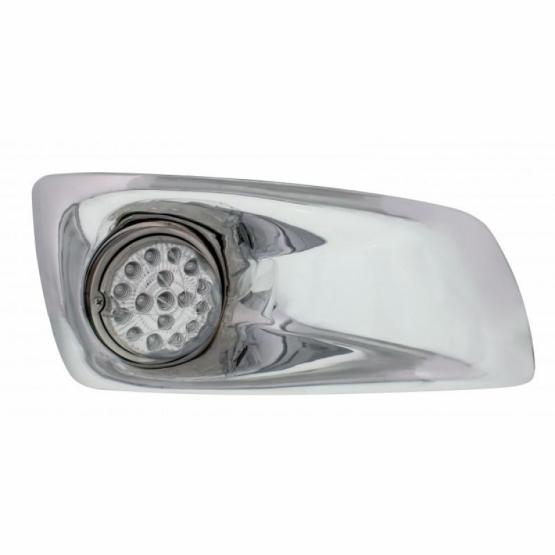 Fog Light Cover With 17 Amber LED Clear Style Reflector Light For 2007-17 KW T660- Passenger -Clear