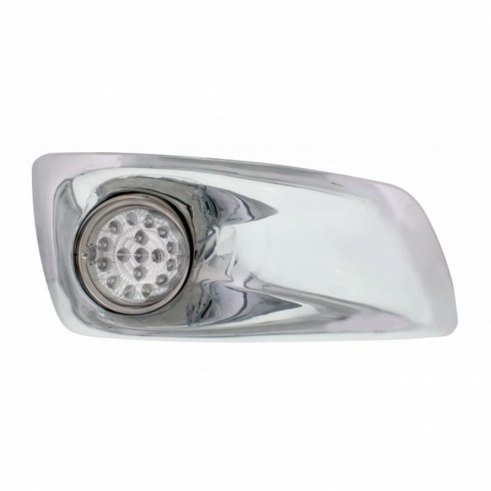 Fog Light Cover With 17 Amber LED Hi/Lo Clear Style Reflector Light For 2007-17 KW T660- Passenger -