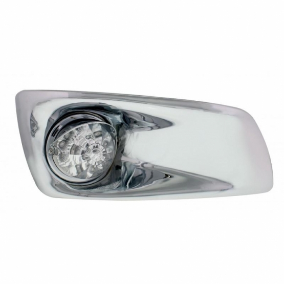 Fog Light Cover With Amber LED Reflector Watermelon Light & Visors For 2007-17 KW T660- Passenger -C