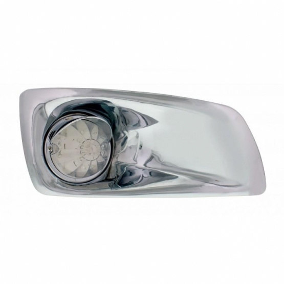 Fog Light Cover With 17 Amber LED Hi/Lo Watermelon Light & Visor For 2007-17 KW T660- Passenger -Cle