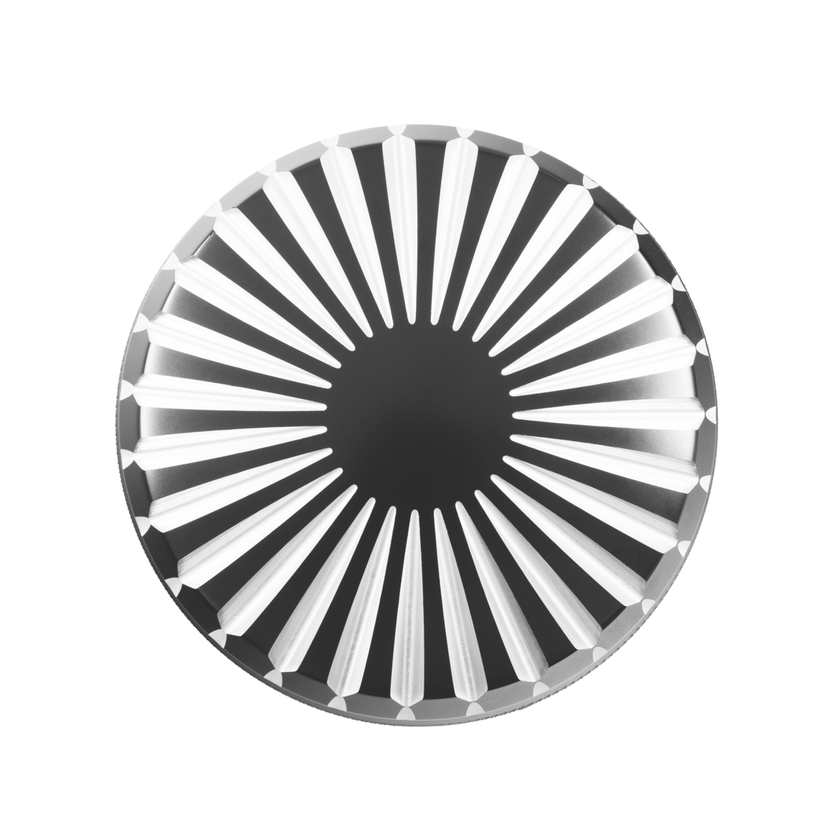 Aluminum Radial Style Fuel Cap Cover For Kenworth-Black Anodized
