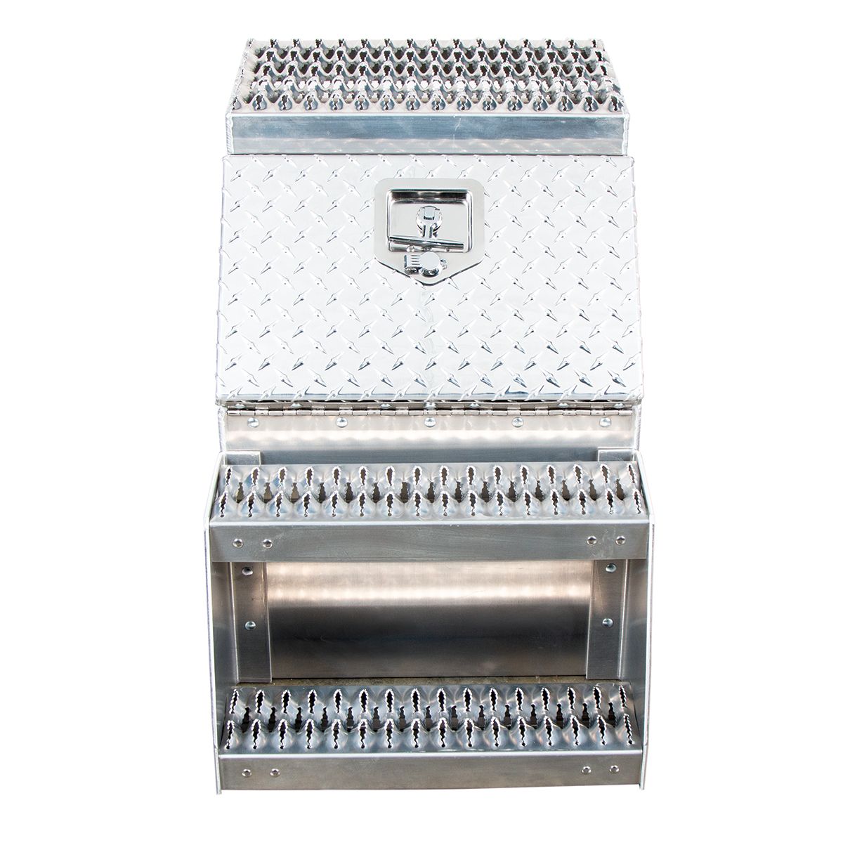 18"L X 25"W X 28"H Aluminum Step Saddle Box