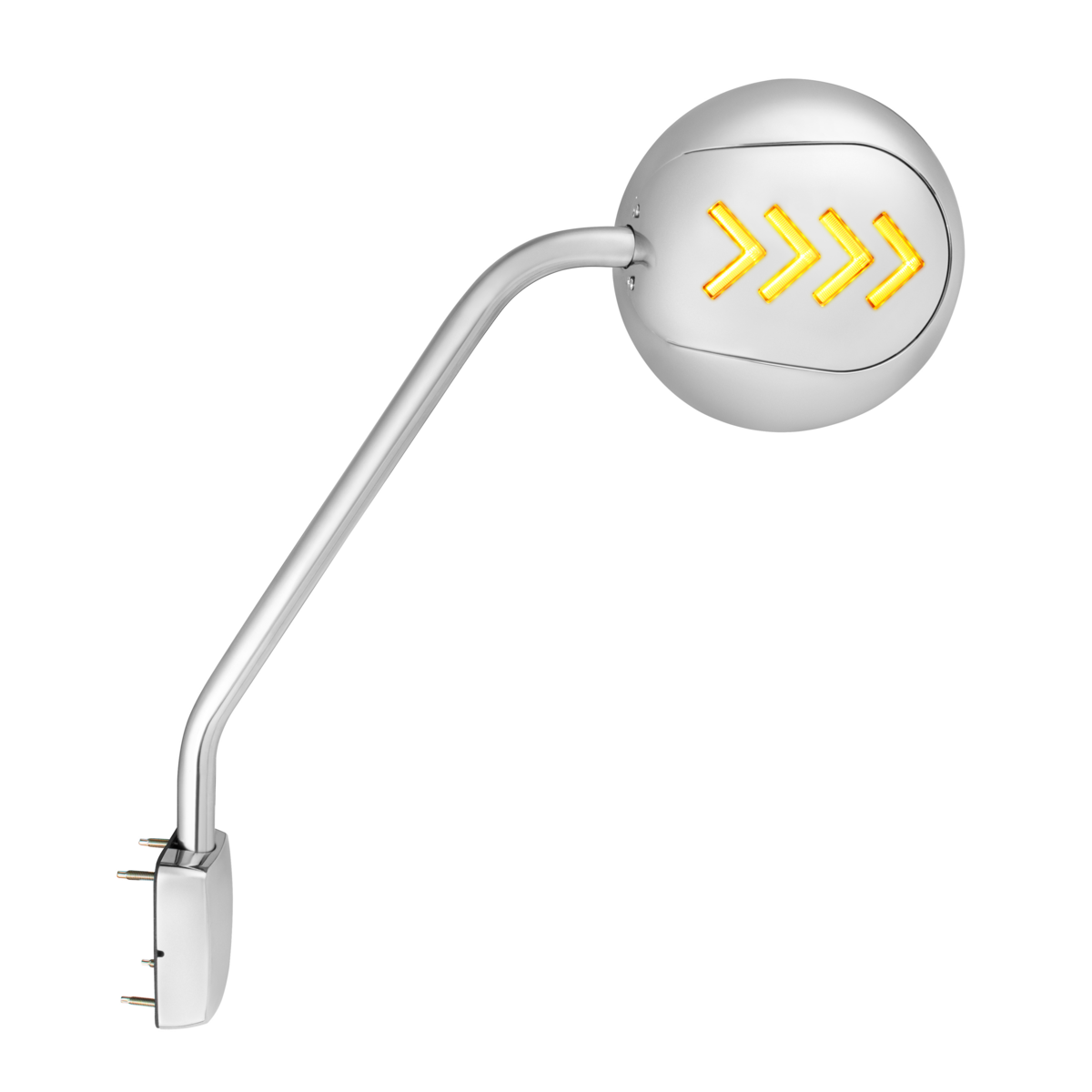 Chrome Hood Mirror Assembly With Sequential LED Turn Signal For 2013-2021 KW T680 & 2012-2021 PB 579