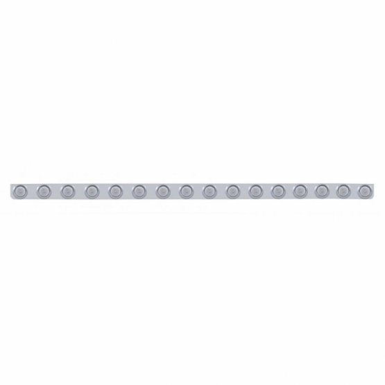 79-1/2" Stainless Bumper Light Bracket With 16X 9 LED 2" Lights & Visors - Red LED/Clear Lens