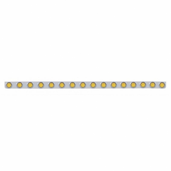 79-1/2" SS Bumper Light Bracket With 16X 7 LED 2" Reflector Lights & Visors -Amber LED & Lens