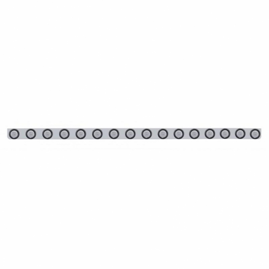 79-1/2" Stainless Bumper Light Bracket With 16X 9 LED 2" Light & Grommets - Red LED/Clear Lens