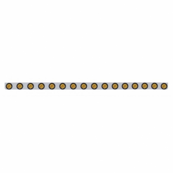 79-1/2" SS Bumper Light Bracket With 16X 9 LED 2" Reflector Light -Amber LED & Lens