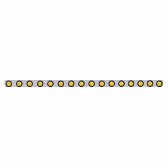 79-1/2" SS Bumper Light Bracket With 16X 7 LED 2" Reflector Light -Amber LED & Lens