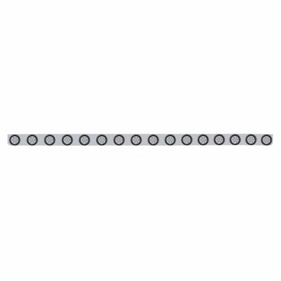 79-1/2" SS Bumper Light Bracket With 16X 7 LED 2" Reflector Light -Amber LED/Clear Lens