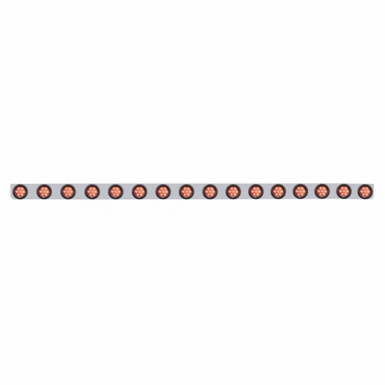 79-1/2" SS Bumper Light Bracket With 16X 7 LED 2" Reflector Light -Red LED & Lens