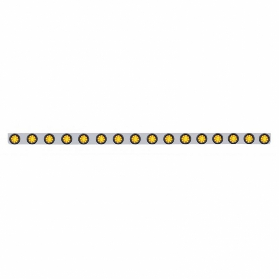 79-1/2" SS Bumper Light Bracket With 16X 9 LED 2" Beehive Light -Amber LED & Lens