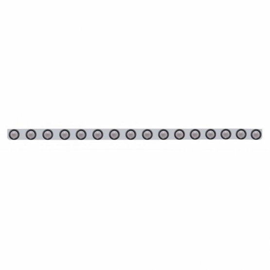 79-1/2" SS Bumper Light Bracket With 16X 9 LED 2" Beehive Light -Amber LED/Clear Lens