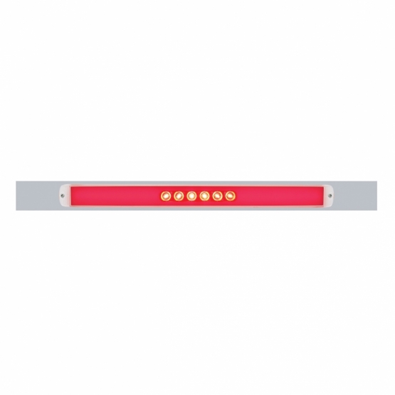 Chrome Top Mud Flap Plate With 28 LED 17" GloLight Bar - Red LED/Clear Lens (Each)