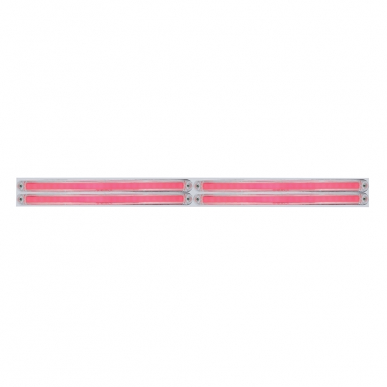 Chrome Top Mud Flap Plate With Four 24 LED 12" GloLight Bars - Red LED/Clear Lens (Each)