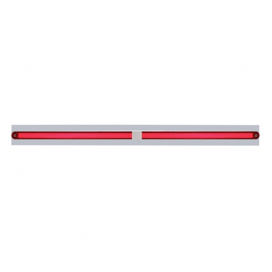 Chrome Top Mud Flap Plate With Two 24 LED 12" GloLight Bars - Red LED/Red Lens (Each)