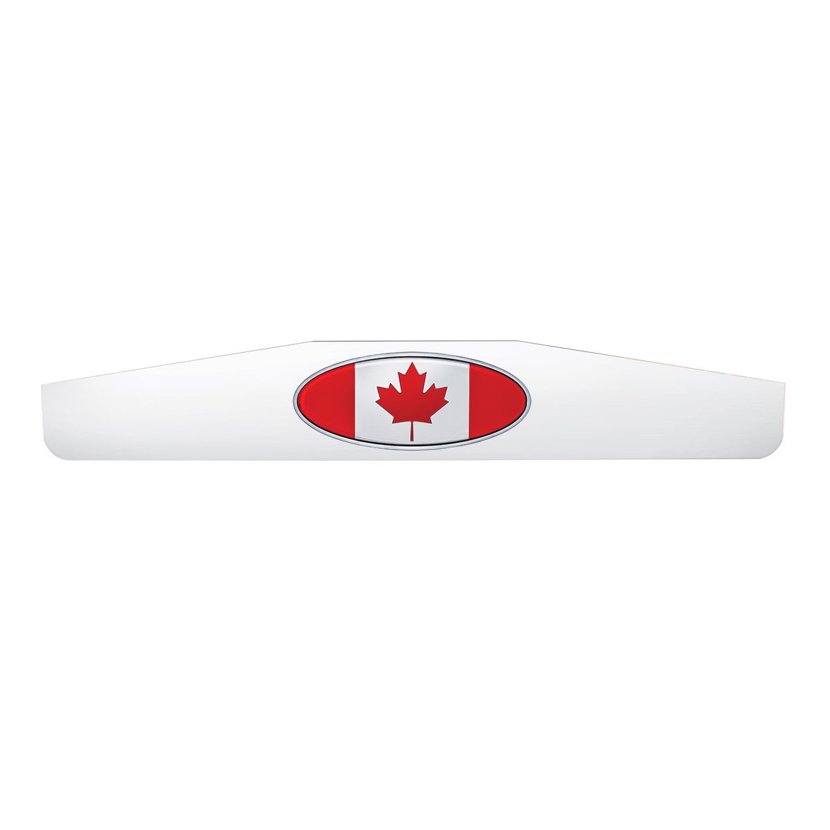 4" X 24" Chrome Bottom Mud Flap Weight With Oval Canada Flag Emblem