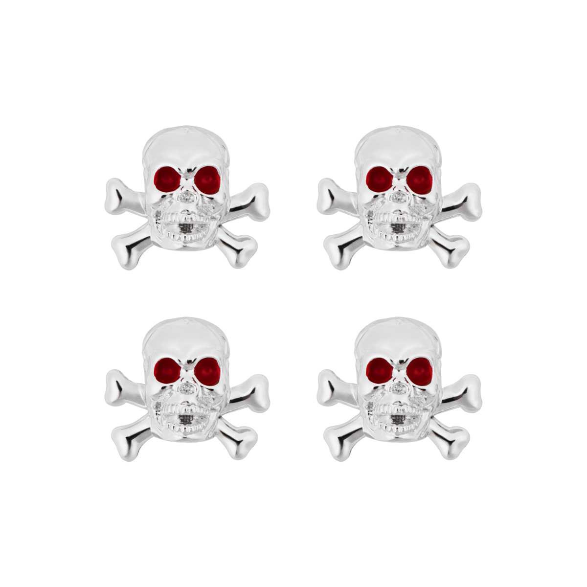 Chrome Skull Valve Caps (Set of 4)