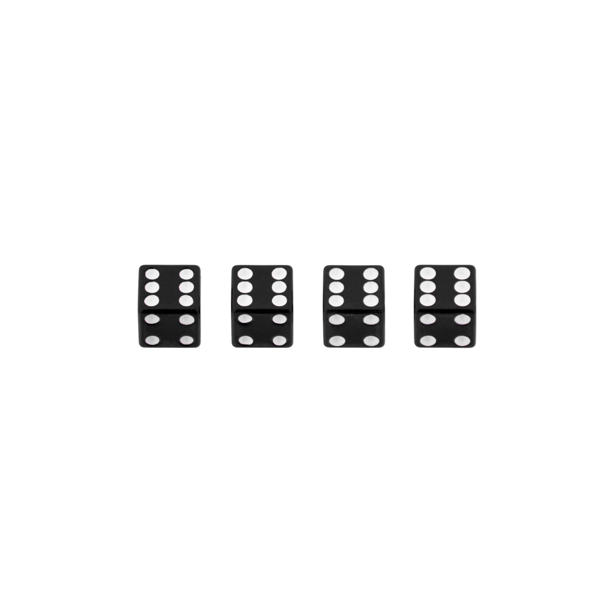 Black Dice Valve Caps With White Dots (Set of 4)