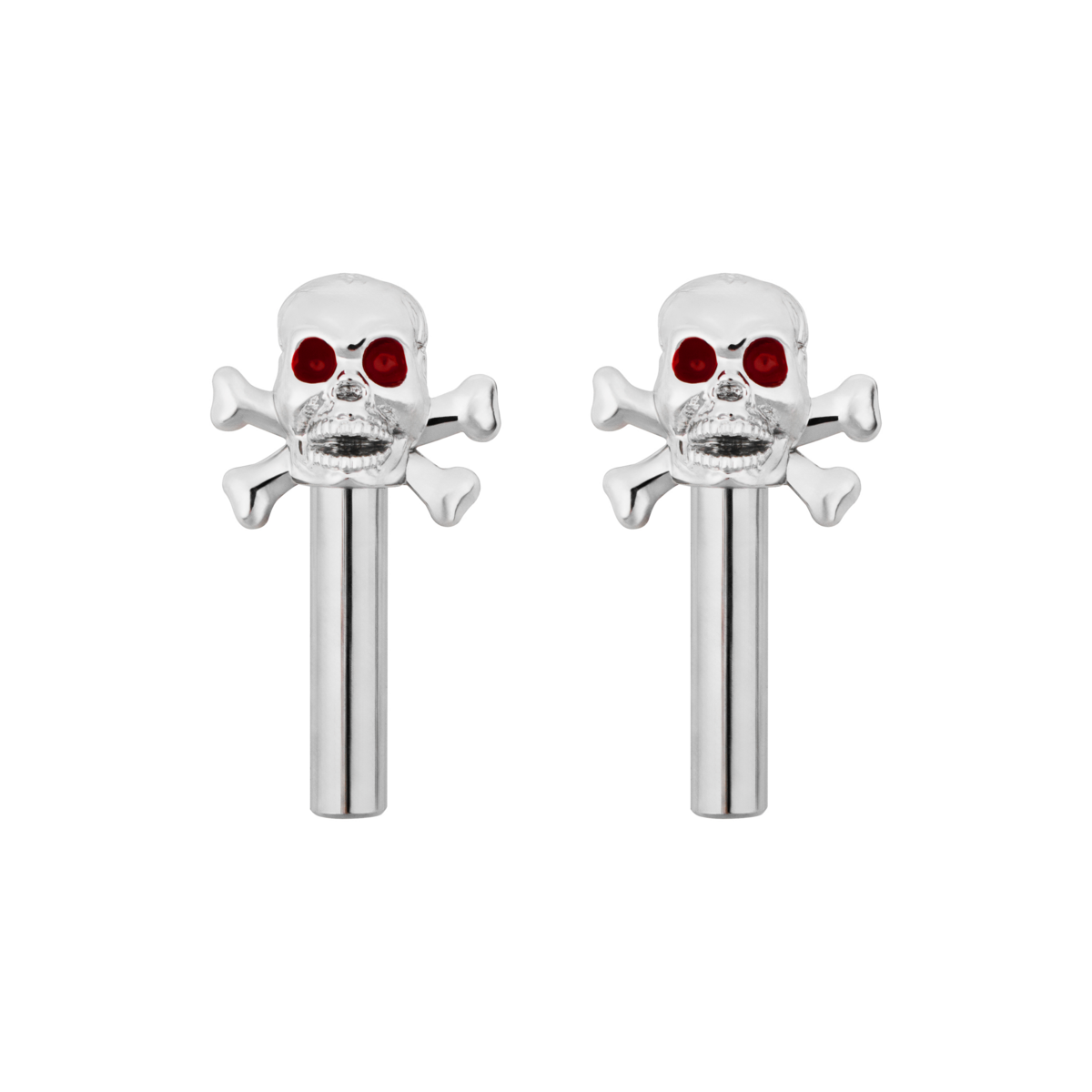Chrome Skull Door Lock Knobs (2Pc/Set)