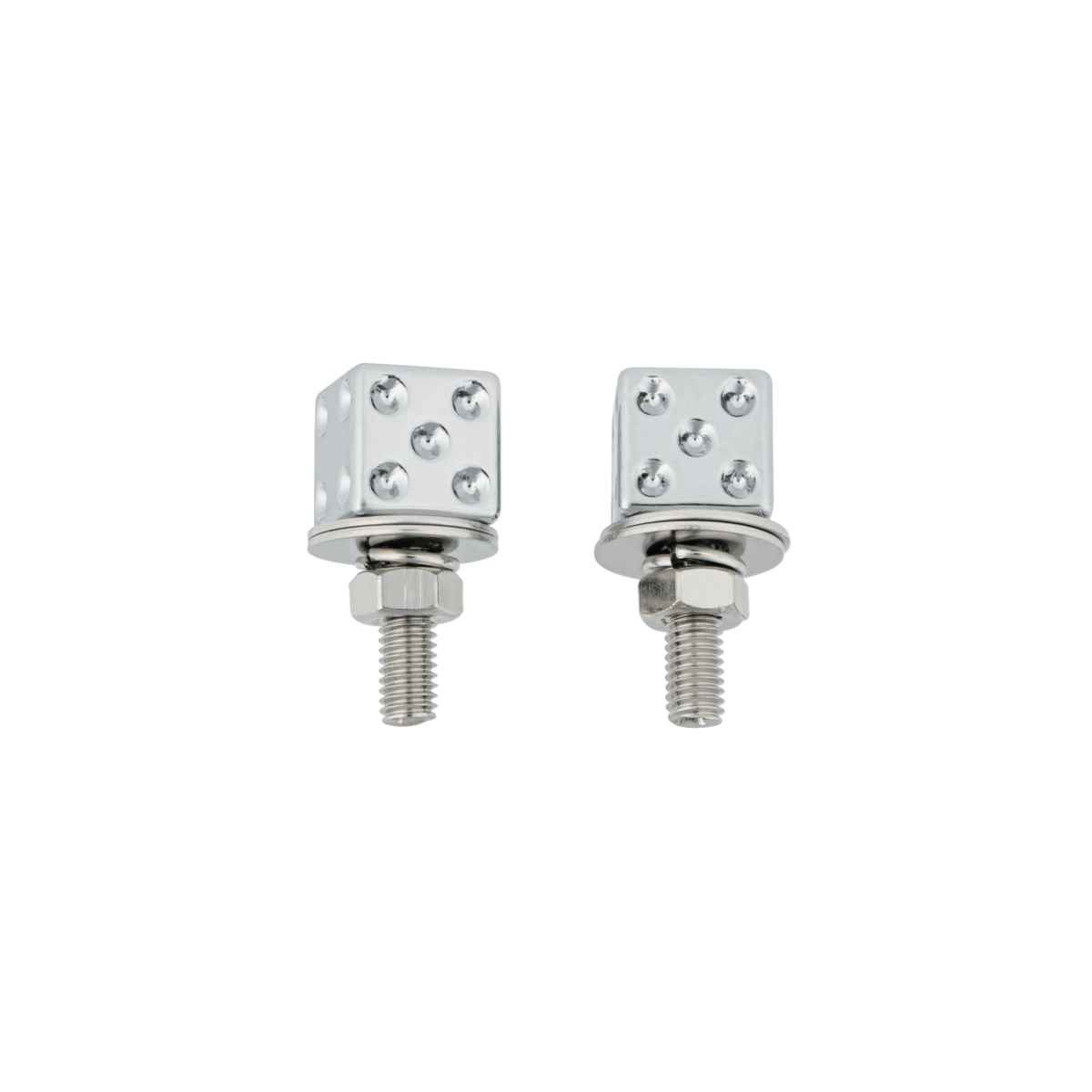 Chrome Dice License Plate Fastener (2-Pack)