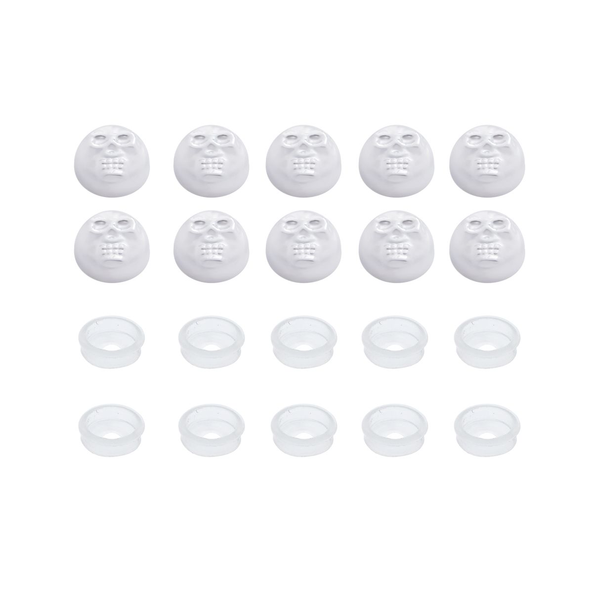 Chrome Plastic Skull Snap-On Cap For #10 And #12 Screws (10-Pack)