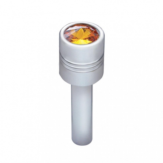 Chrome Door Lock Knob With 9/16" Amber Crystal (2-Pack)