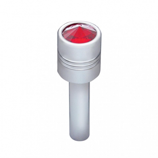 Chrome Door Lock Knob With 9/16" Red Crystal (2-Pack)