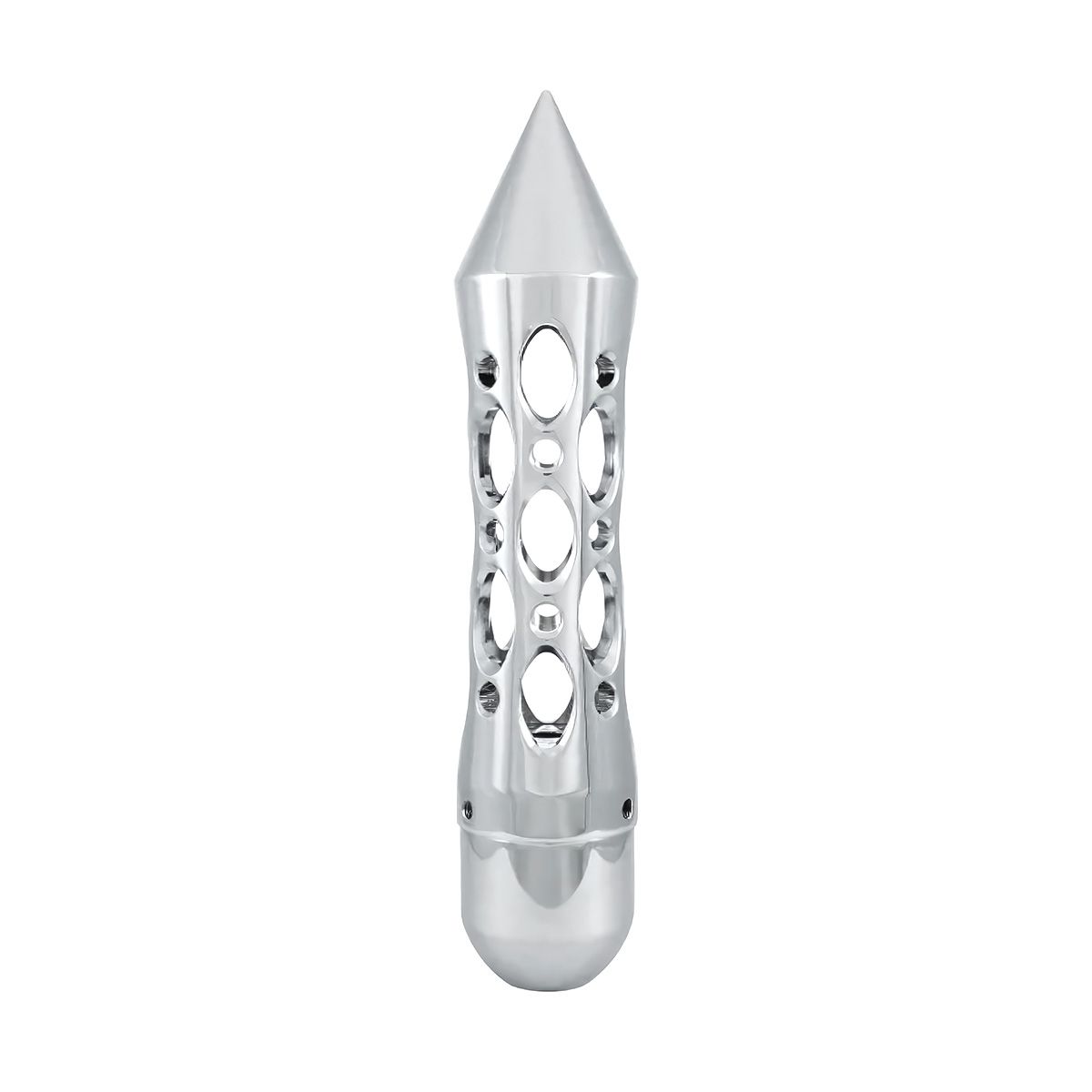 Daytona Style Spike Gearshift Knob With 5/16"-24 Adapter For Passenger Vehicle & Truck - Chrome