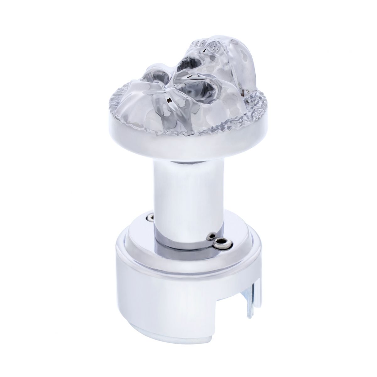 Skull Thread-On Gearshift Knob With 13/15/18 Speed Adapter - Chrome