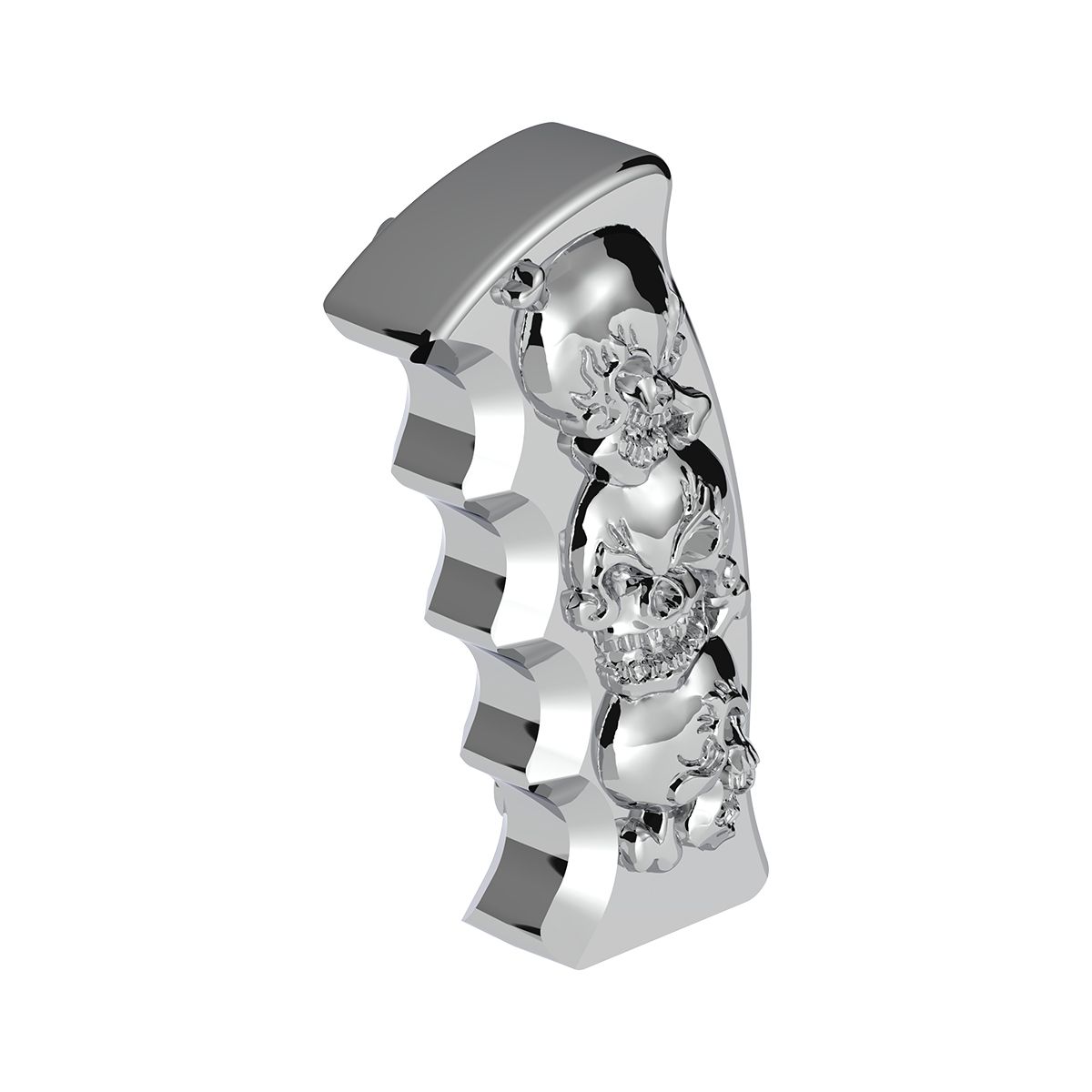 Thread-On Skulls Pistol Grip Gearshift Knob - Chrome