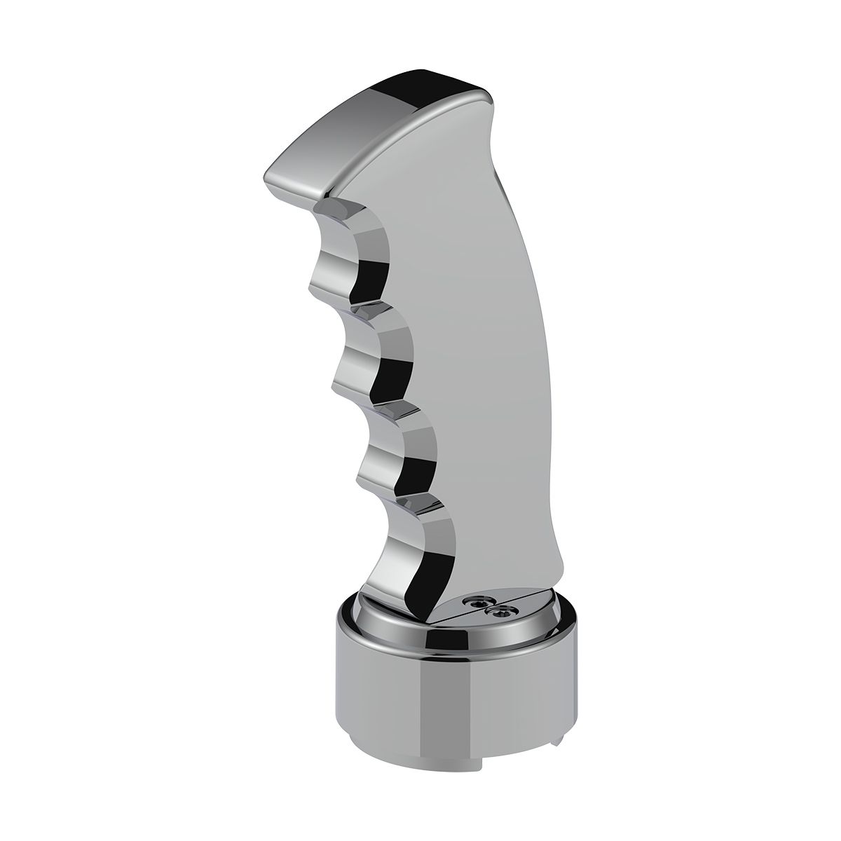 Thread-On Pistol Grip Gearshift Knob With Chrome 9/10 Speed Adapter - Chrome