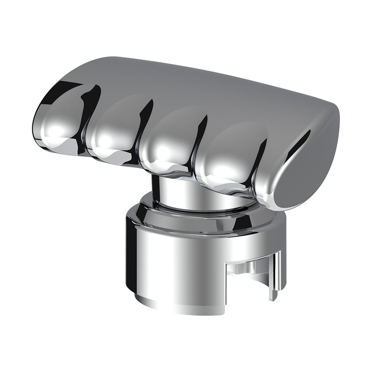 Thread-On T-Shape Gearshift Knob With Chrome 13/15/18 Speed Adapter - Chrome