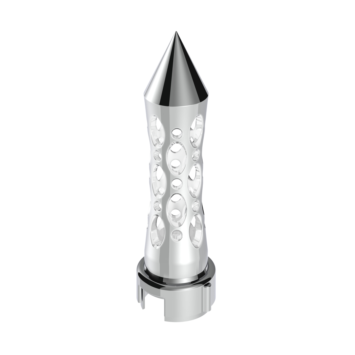 Thread-On Daytona Style Spike Gearshift Knob With LED 13/15/18 Speed Adapter - Chrome/White LED