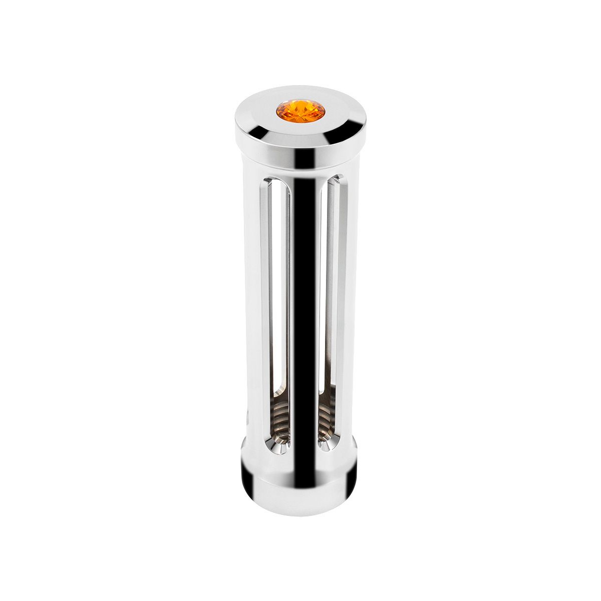 M30X3.5 Thread-On Sonoma Style Gearshift Knob-Amber Crystal/Chrome
