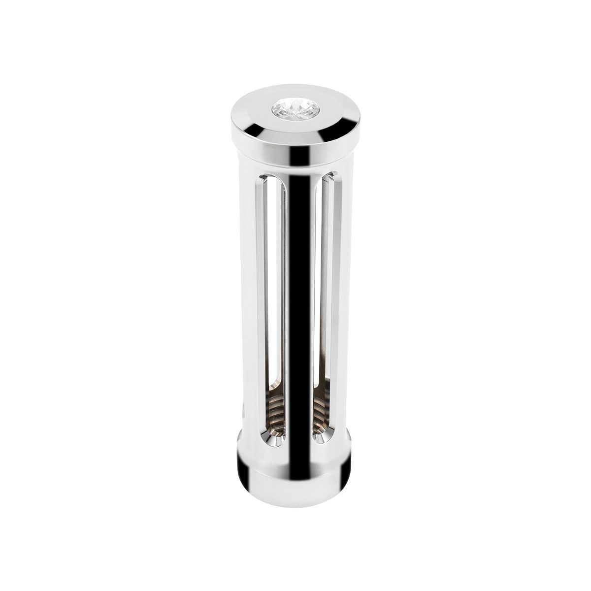 M30X3.5 Thread-On Sonoma Style Gearshift Knob-Clear Crystal/Chrome