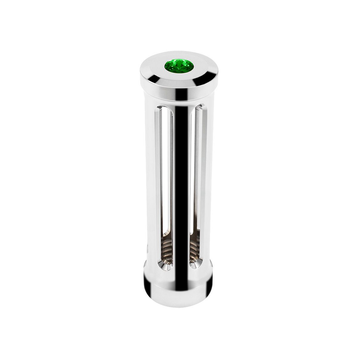 M30X3.5 Thread-On Sonoma Style Gearshift Knob-Dark Green Crystal/Chrome