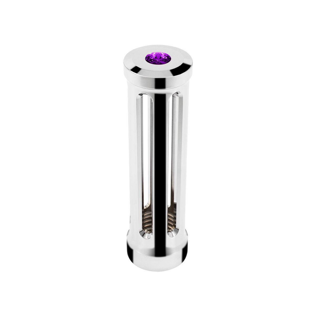 M30X3.5 Thread-On Sonoma Style Gearshift Knob-Purple Crystal/Chrome