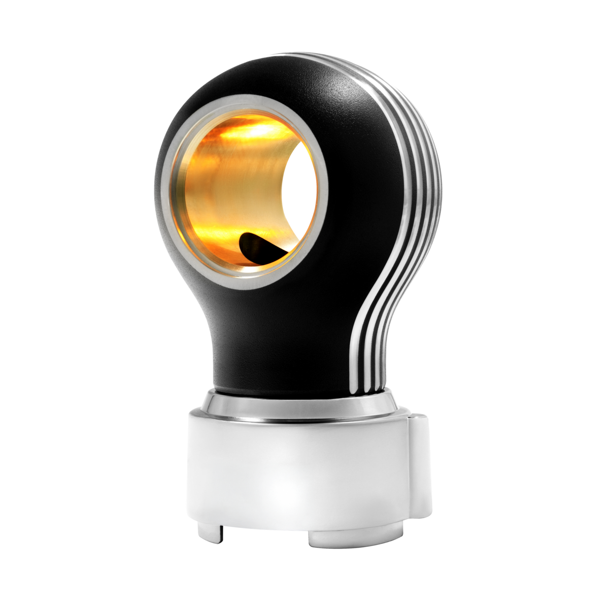 Thread-On Matte Black Carolina Style Gearshift Knob With LED 9/10 Speed Adapter-Amber LED