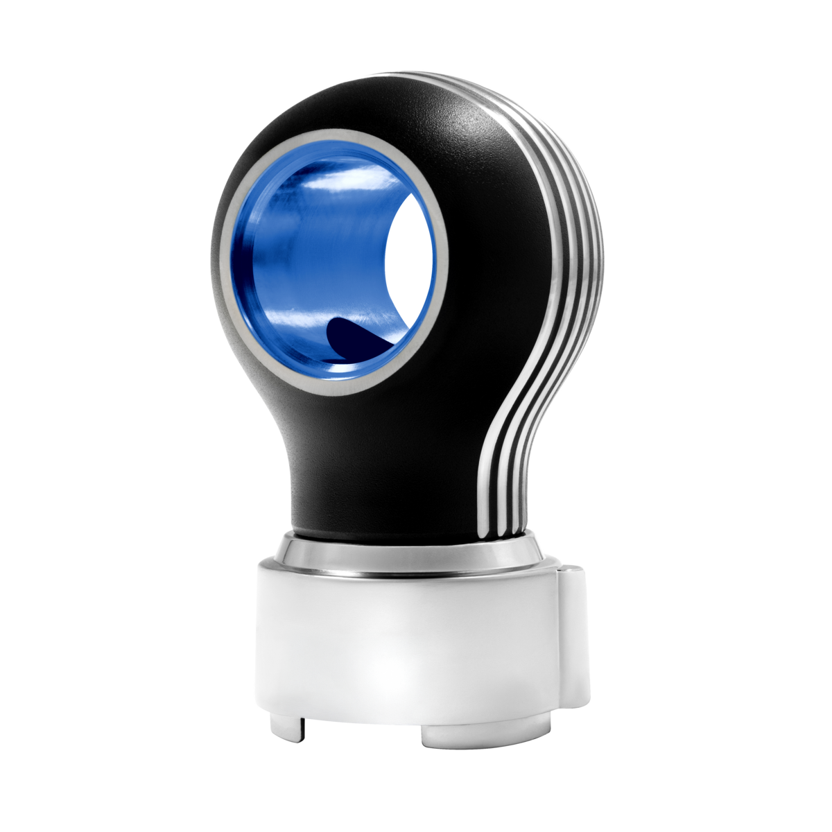 Thread-On Matte Black Carolina Style Gearshift Knob With LED 9/10 Speed Adapter-Blue LED