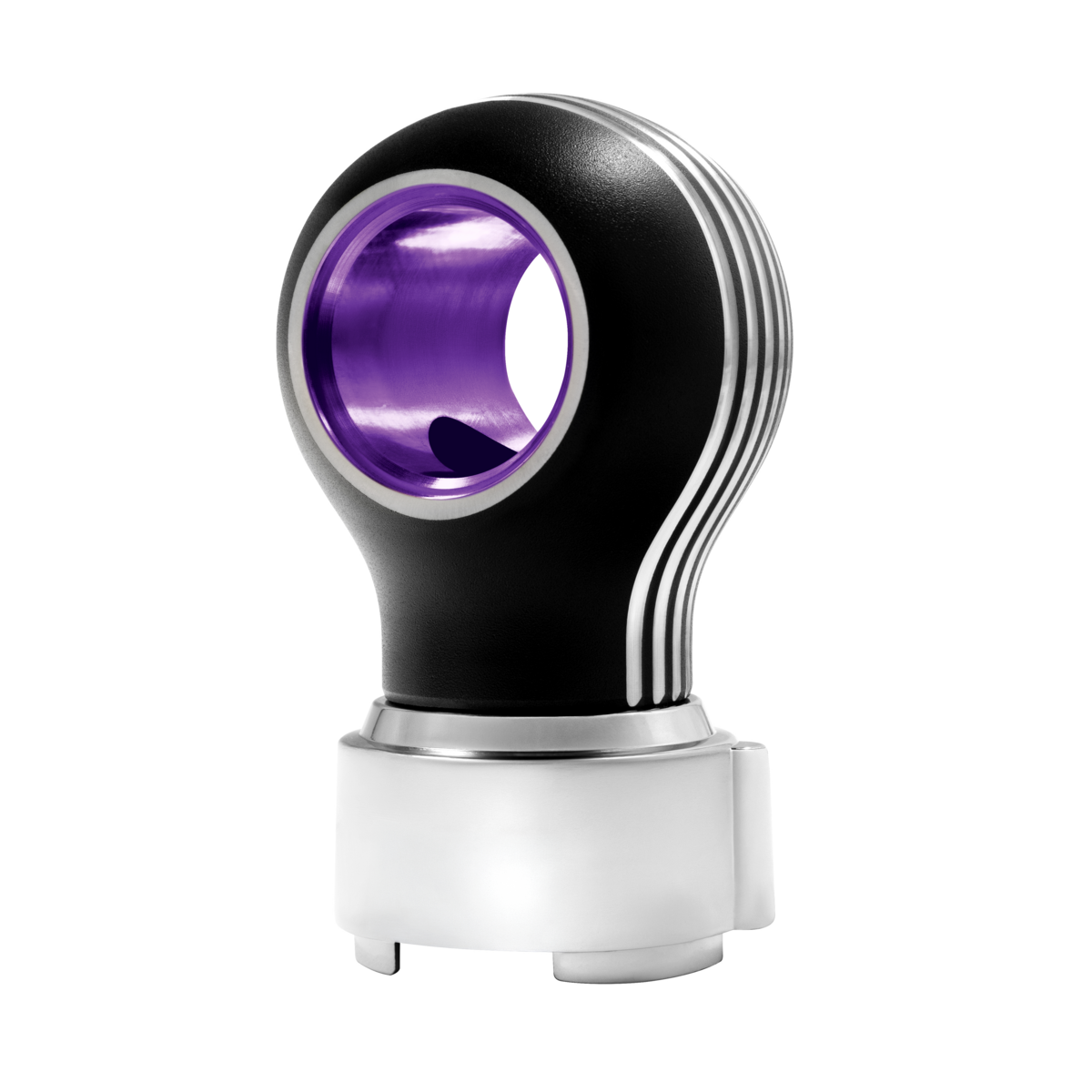 Thread-On Matte Black Carolina Style Gearshift Knob With LED 9/10 Speed Adapter-Purple LED