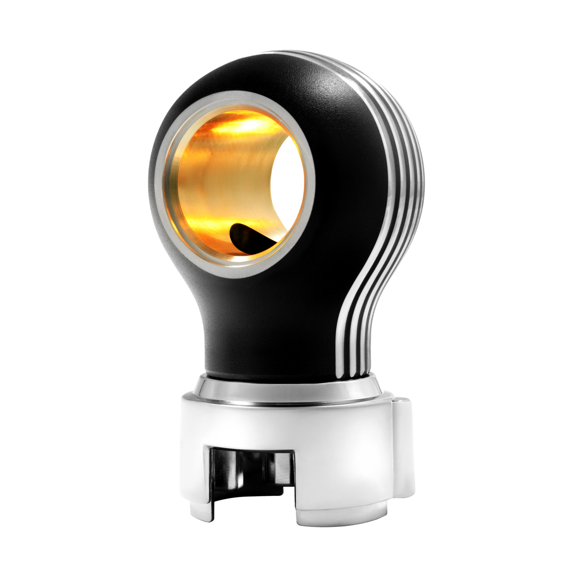 Thread-On Matte Black Carolina Style Gearshift Knob With LED 13/15/18 Speed Adapter-Amber LED